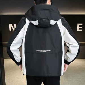 @店主风-冲锋衣春秋季新款工装连帽长袖夹克外套113-P135图片