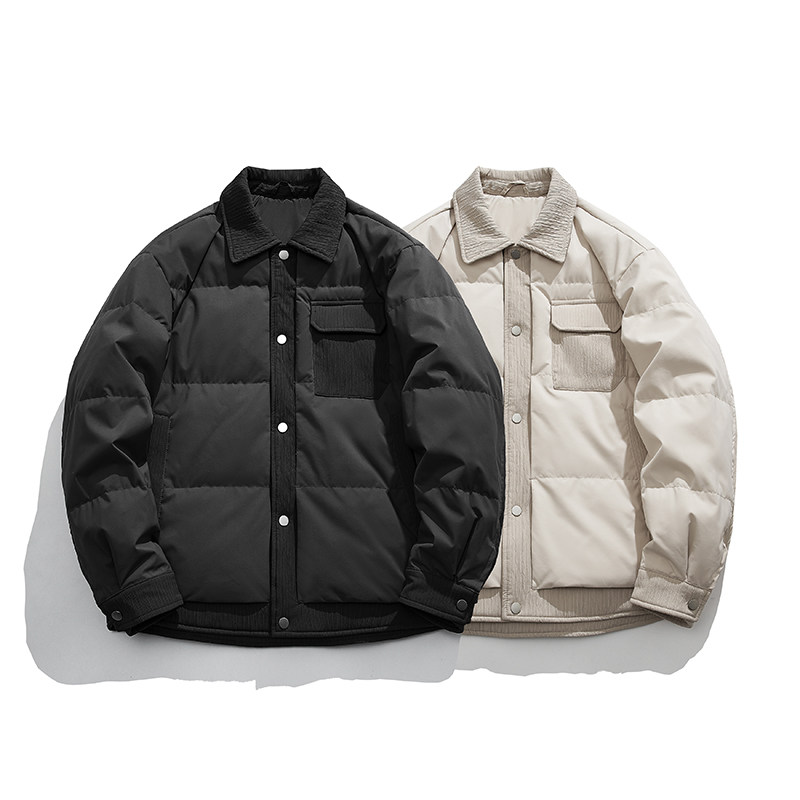 @新标平铺白底有羽绒服拼接男外套YR885-P195，男装羽绒服，电商D246