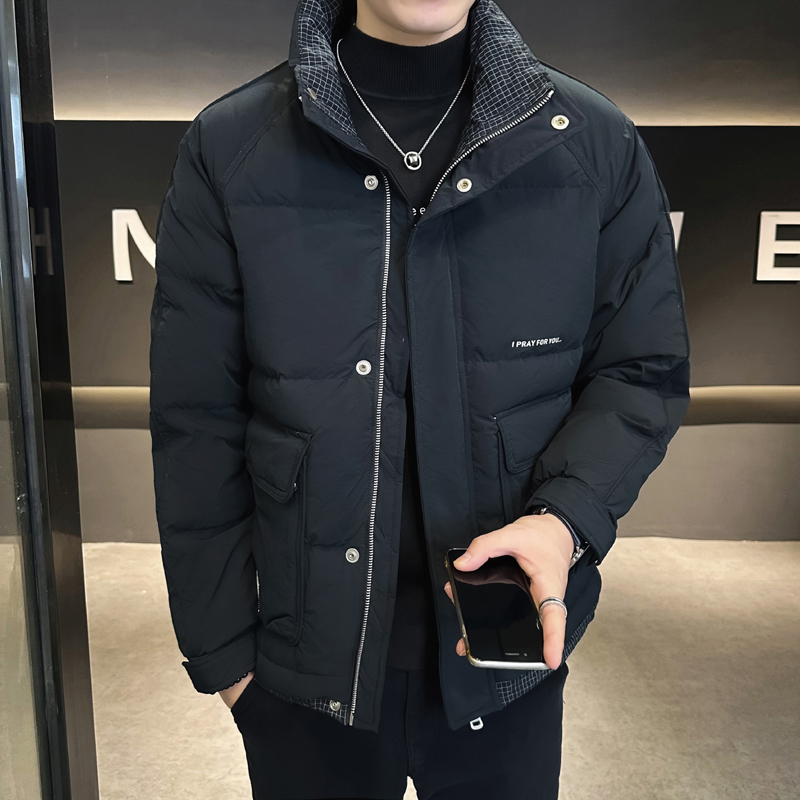 @店主风-特殊工艺格子假两件羽绒服潮流男外套YR901-P185，男装羽绒服，电商D246