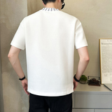 抖音果冻空气层男士高克重撞色圆领短袖T恤半袖T517-P48，男装T恤，电商D246