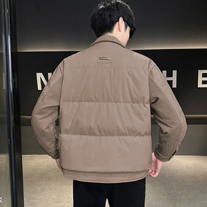 @新标 有报告外套羽绒服拼接潮流男衬衫领YR885-P195图片