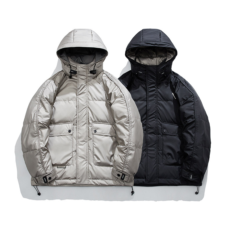 @标-平铺白底冬外套连帽拼接羽绒服潮流男拼接上衣YR852-P165,男装羽绒服,电商D246