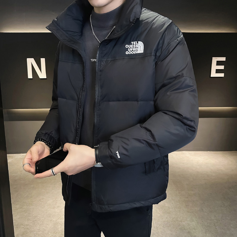 @店主风-冬白鸭绒拼接立领羽绒服潮流男拼接上衣YR855-P135图片