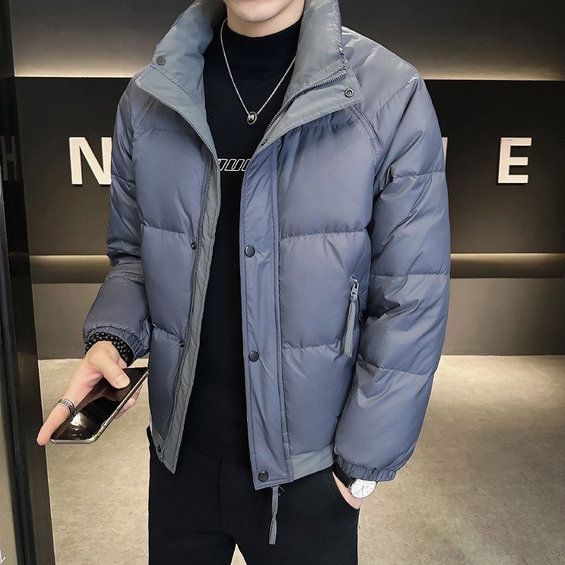 @店主风-大白鸭绒拼接羽绒服男立领拼色976-P125图片