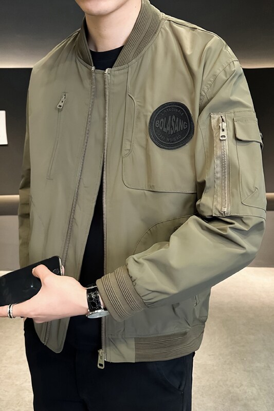 店主风男士飞行服外套2024新款棒球领潮牌工装夹克58126-P110,男装夹克,电商D246