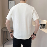@店主2025新款设计男士高克重撞色圆领短袖T恤半袖91082-P48，男装T恤，电商D246