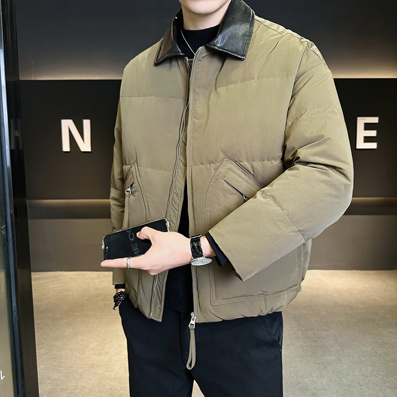@标 巴恩风翻领工装老钱羽绒服潮流男外套905-P195图片