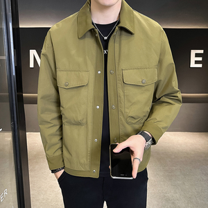 @店主-淘系男士高端针织拼接假两件工装夹克外套2401-P115