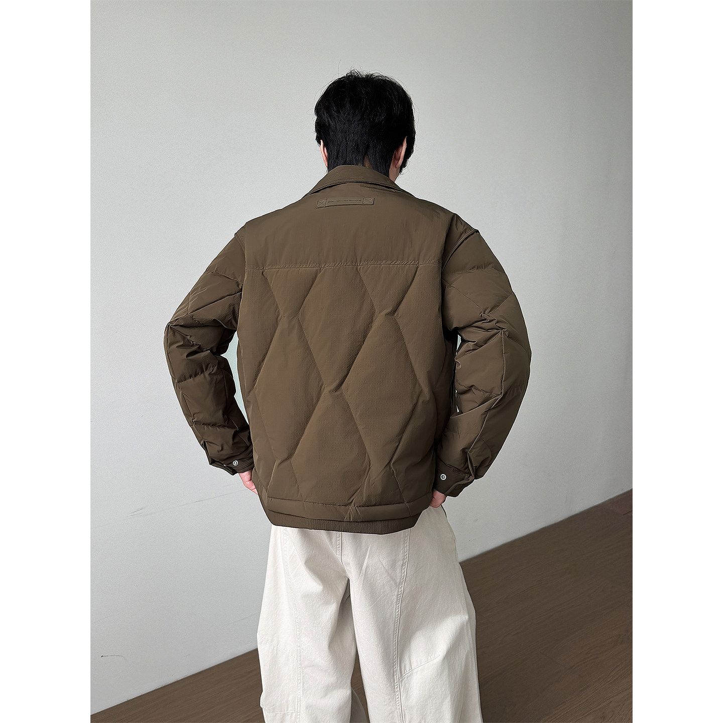 @标美式风格肌理感外套羽绒服潮流男衬衫领18819-P175,男装衬衫,电商D246