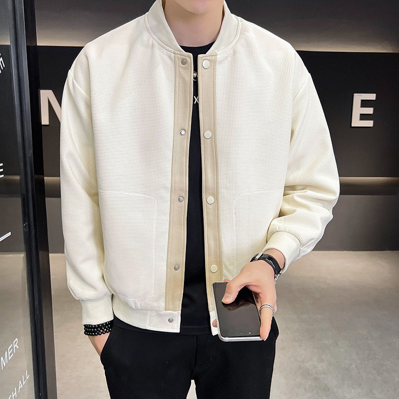 @店主风-针织设计感春秋季工装棒球服长袖夹克外套1207-P105,男装夹克,电商D246