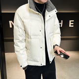 @店主风-定制面料2024新款白鸭绒工装拼接立领羽绒服男YR913-P185，男装羽绒服，电商D246