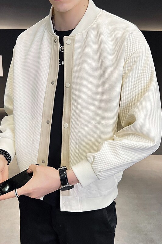 @店主风-针织设计感春秋季工装棒球服长袖夹克外套1207-P105,男装夹克,电商D246