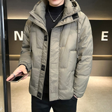 @店主风-抖音设计感白鸭绒羽绒服潮流男连帽上衣1832-P190，男装羽绒服，电商D246