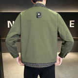 @店主-抖音男士格子拼接假两件工装夹克外套6036-P80，男装夹克，电商D246