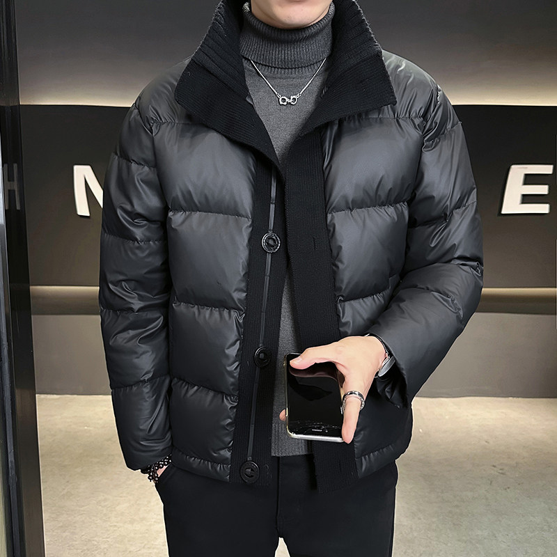 @标90绒皮衣针织羽绒服立领男外套YR882-P260，男装皮衣，电商D246