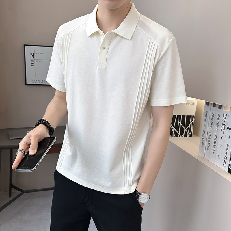 新面料轻奢高级男士设计感polo杉短袖T恤半袖82227-P55图片