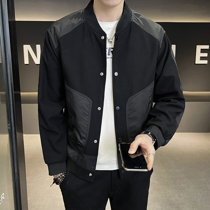 @店主风-针织设计感春秋季工装棒球服长袖夹克外套8602-P105,男装夹克,电商D246
