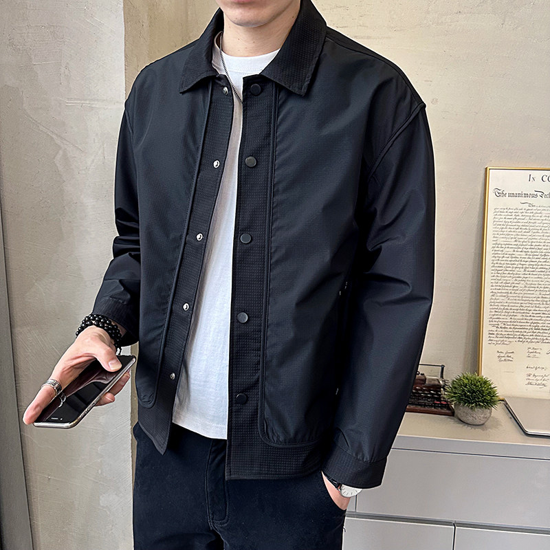 @店主-抖音男士高端针织拼接假两件工装夹克外套505-P100图片