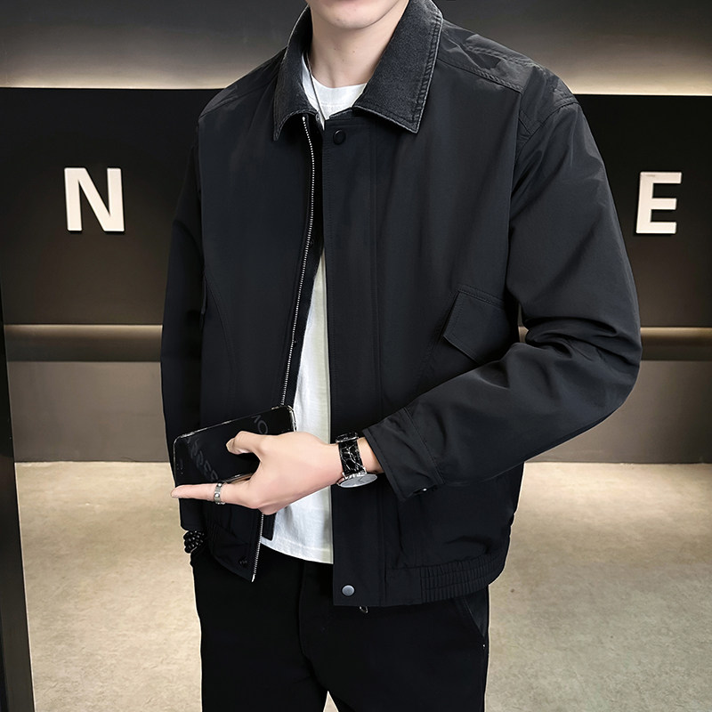 @店主-2025春装抖音男士假两件牛仔工装夹克外套25801-P115,男装夹克,电商D246