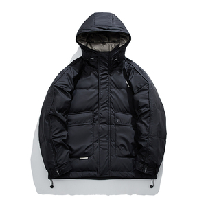 @标-平铺白底冬外套连帽拼接羽绒服潮流男拼接上衣YR852-P165图片