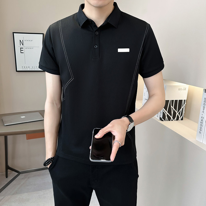新面料轻奢高级男士设计感polo杉短袖T恤半袖8812-P50,男装T恤,电商D246
