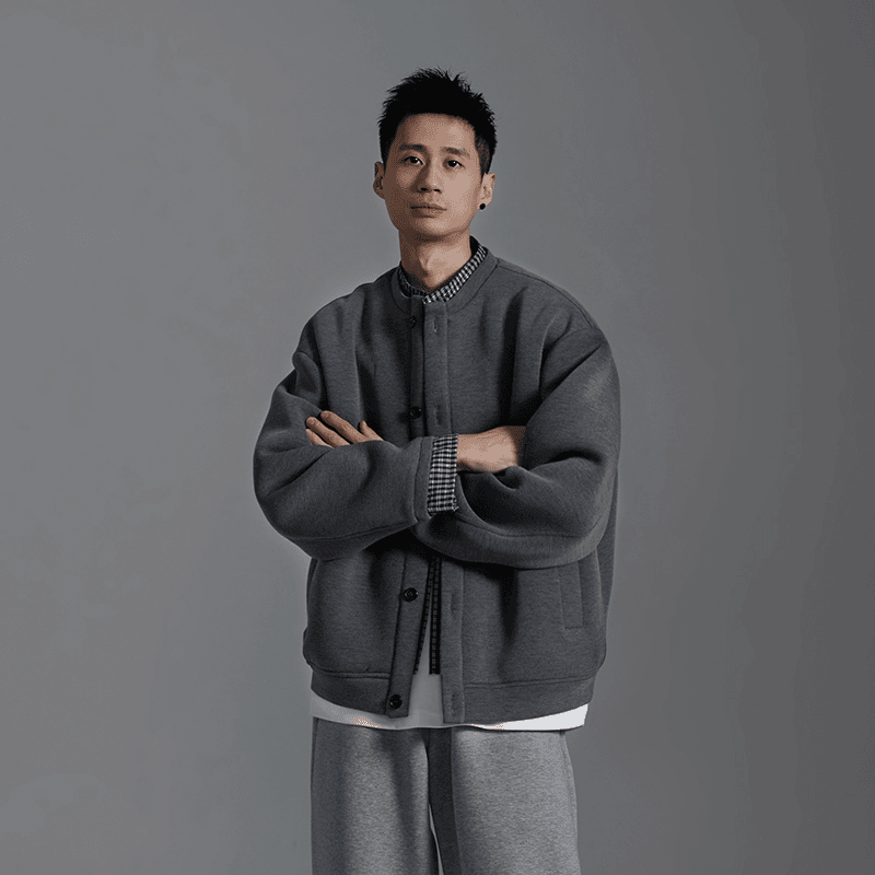 抖音杭曼男装假两件外套高级感格子拼接设计男女款6126-P105,男装夹克,电商D246