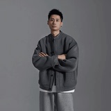 抖音杭曼男装假两件外套高级感格子拼接设计男女款6126-P105，男装夹克，电商D246
