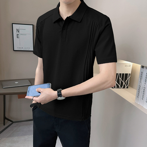 新面料轻奢高级男士设计感polo杉短袖T恤半袖82227-P55图片