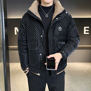 @店主风-满印冬新款白鸭绒皮衣羽绒服潮流男35005-P185图片