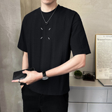 原版面料定制提花男士高克重刺绣圆领短袖T恤半袖T516-P50，男装T恤，电商D246