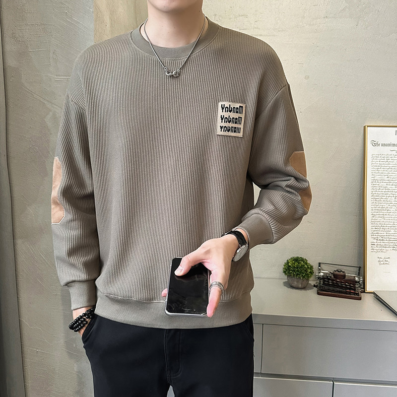 @店主风特殊面料条纹男针织长袖卫衣圆领外套3095-P58,女装短外套,电商D246