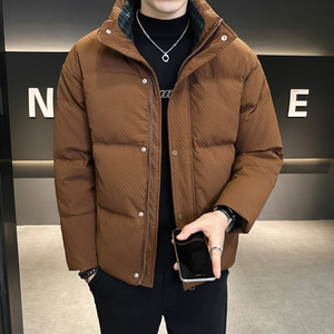 @店主风-定制面料2024新款白鸭绒工装拼接立领羽绒服男78901-P185图片