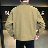 美式复古男士翻领撞色底特律水洗工装巴恩夹克外套JK153-P105，男装夹克，电商D246