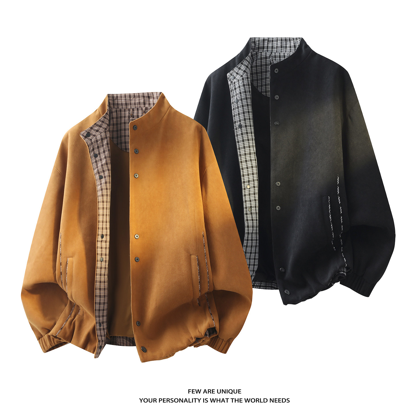 平铺3D-2026春秋男士外套麂皮绒立领工装夹克男5512-P115，男装夹克，电商D246