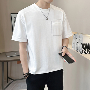 @店主 2025新款设计男士高克重圆领短袖T恤半袖8774-P48图片