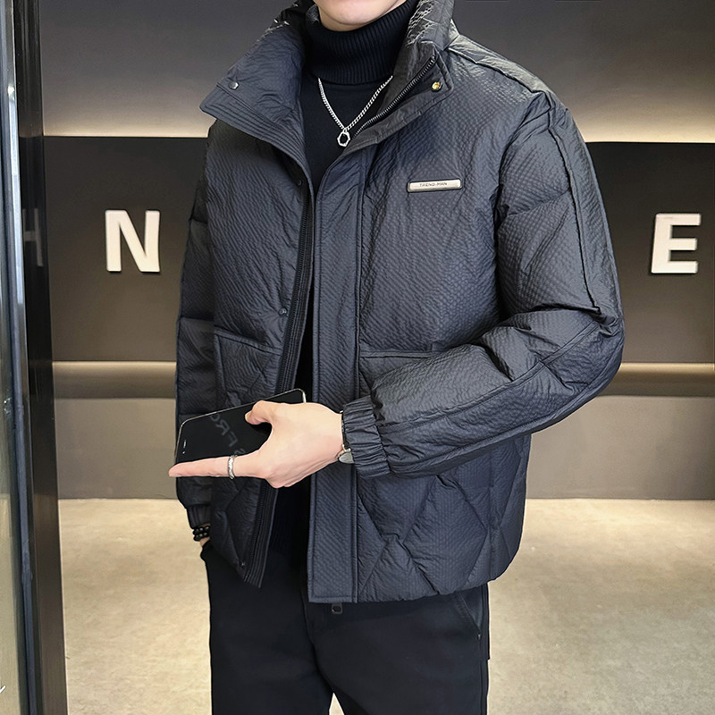@店主风-肌理感特殊面料羽绒服潮流男立领-9095-P180,男装羽绒服,电商D246