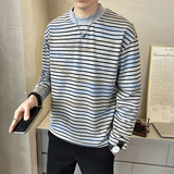 抖音慵懒风上衣男条纹扎染针织长袖卫衣圆领外套WY200-P68，女装短外套，电商D246