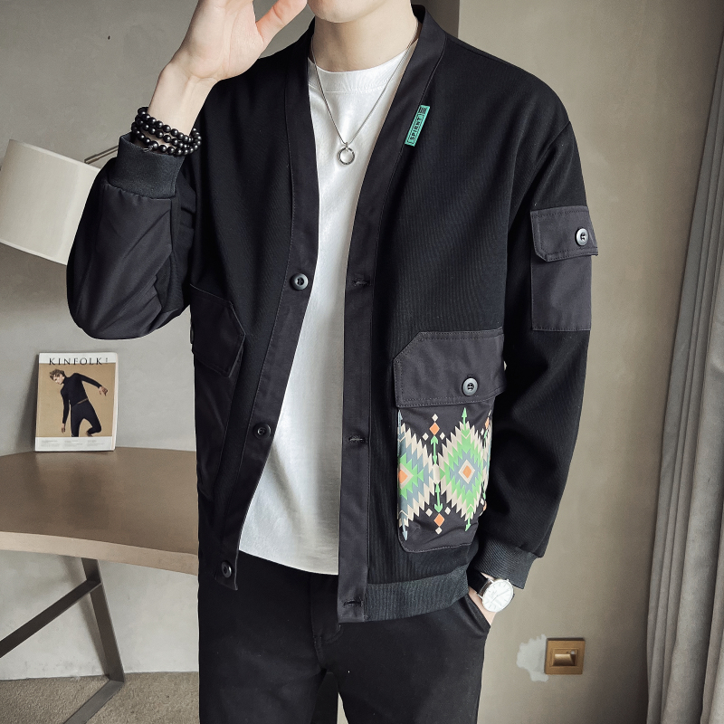店主风男士针织开衫外套2025秋新款潮牌工装夹克82201-P95，男装夹克，电商D246