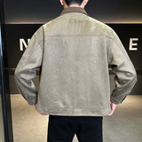 淘系美式复古拼接麂皮绒男士外套老钱风工装夹克JK157-P110，男装夹克，电商D246