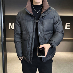 @店主风-冬新款特殊面料羽绒服潮流男立领拼色-9050-P165图片