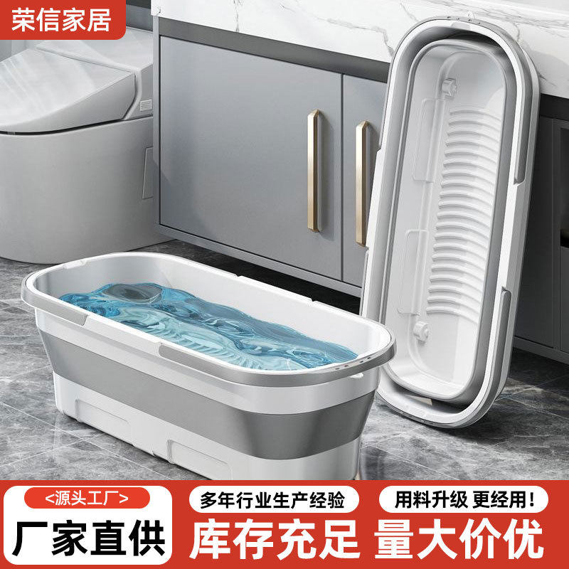 家用折叠带轮大容量拖把桶
