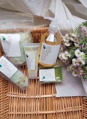 现货！夏季限定松山油脂Leaf&botanics酸橙薄荷沐浴护理套装