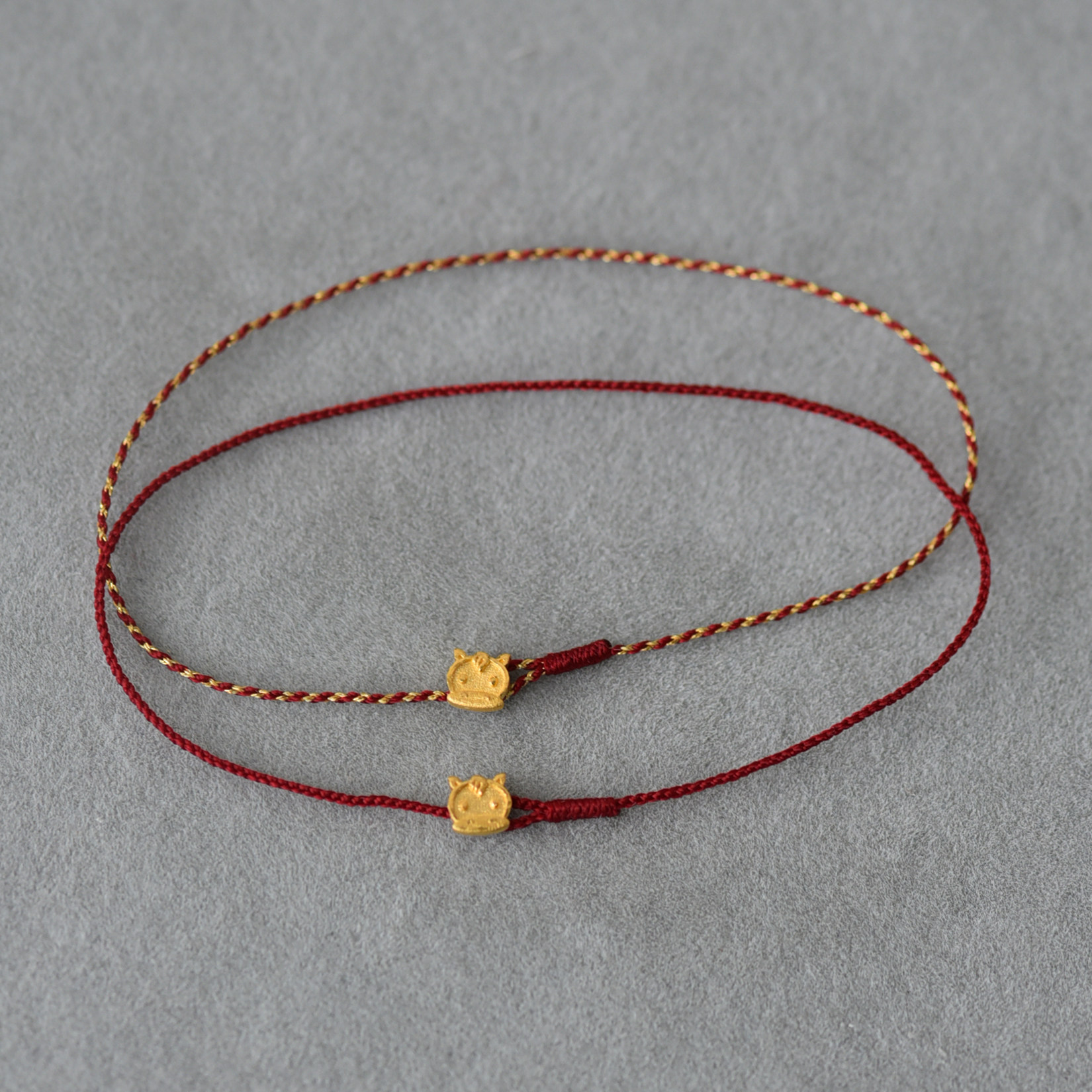 足金999生肖马黄金马本命年纯手工编织极细红绳混编手链脚绳简约,黄金,定价黄金手链,淘宝优惠券,粉丝福利购,淘宝优惠卷
