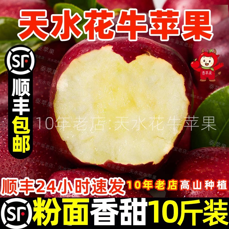 顺丰甘肃天水正宗花牛苹果蛇红果婴儿宝宝老人粉面沙甜脆新鲜水果