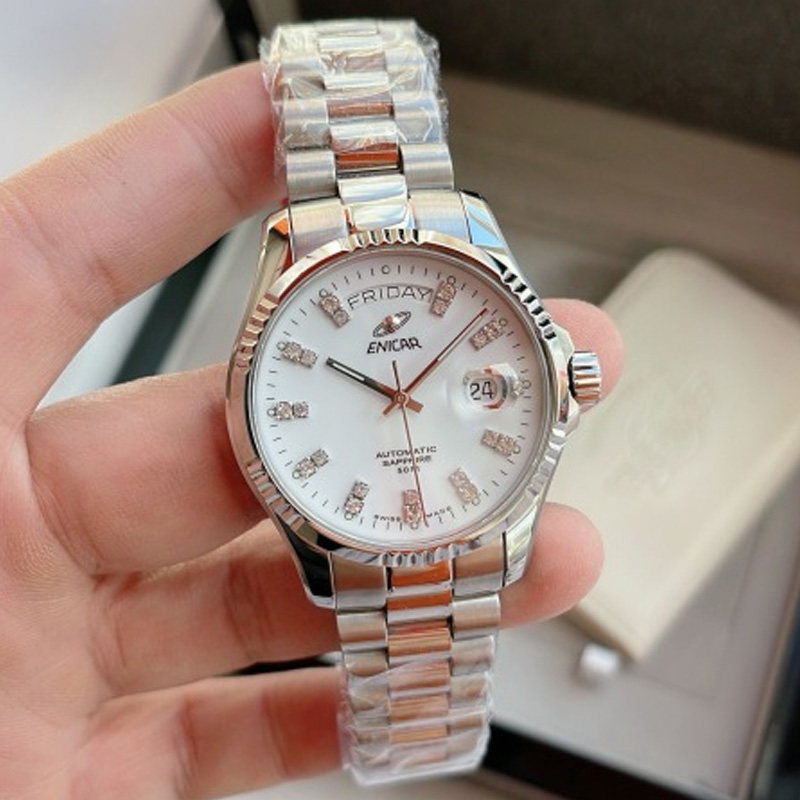 瑞士enicar英纳格精钢镶钻机械男表日历3169/50/330as 电子兑换券