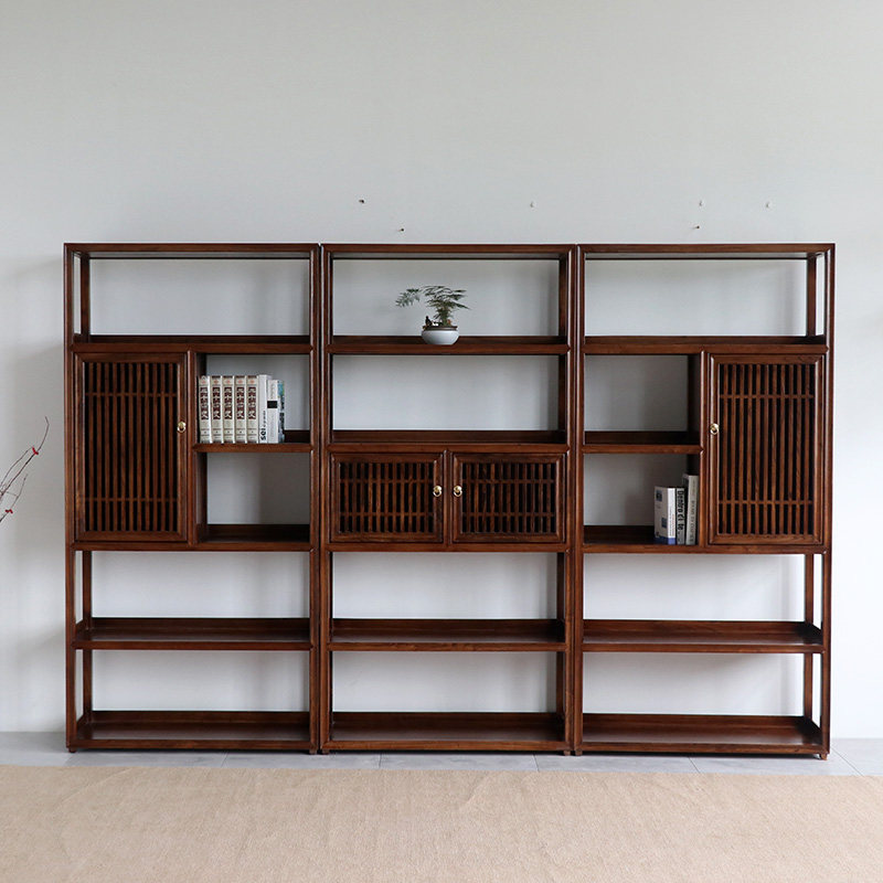 新中式实木书架书柜老榆木书架书房置物架禅意茶室茶叶柜博古架子|msdalam kategori perabot kediaman, rak, rak buku - dari Buy2taobao.com untuk memberikan perkhidmatan ejen Taobao profesional membeli