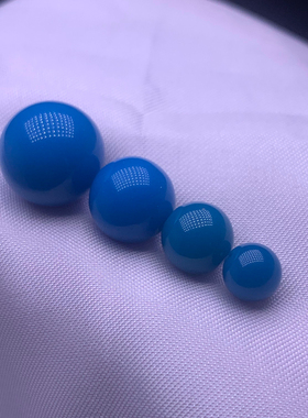 天然绿松石玉化蓝圆珠单珠