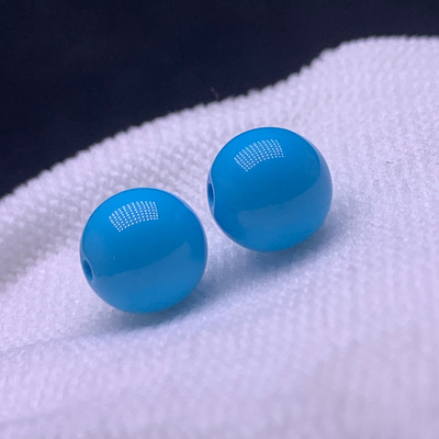 天然高瓷蓝绿松石单珠散珠