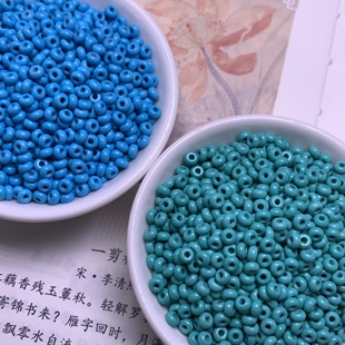 天然绿松石隔片配珠散珠4mm6mm隔片手串文玩diy配饰