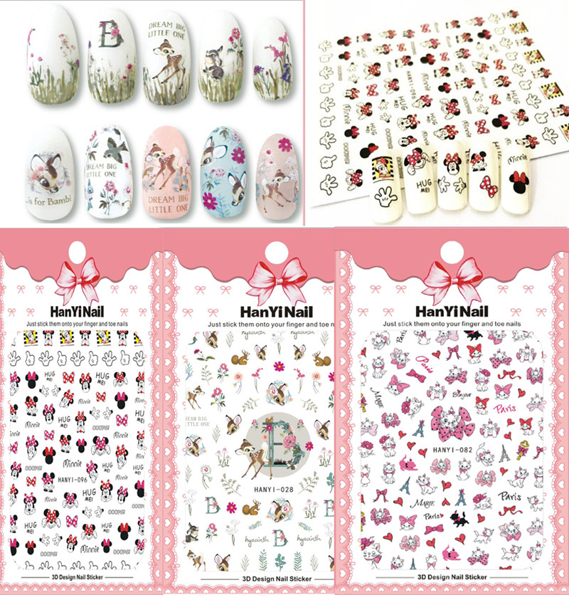 New manicure sticker accessories tools slim nail polish tapes, back glue, applique cartoon, Snoopy Strawberry Cherry